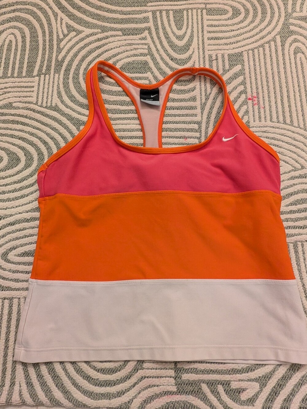Nike Women's Color Block Racerback Tank With Built In Bra